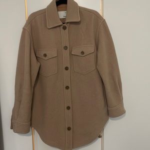 Aritzia The Ganna Shirt Jacket- color “chasm” (light camel)